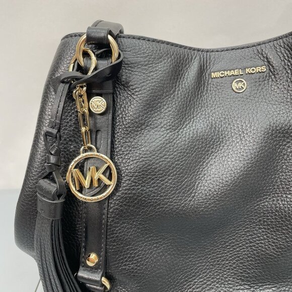 Michael Kors Carrie Shoulder Bag Tote Large Pebbled Leather Black - Picture 10 of 16